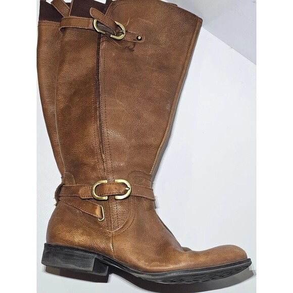 Naturalizer N5 Comfort Boots Wide Calf Knee High Tall Heeled Leather 7M-WC Brown - Picture 7 of 10
